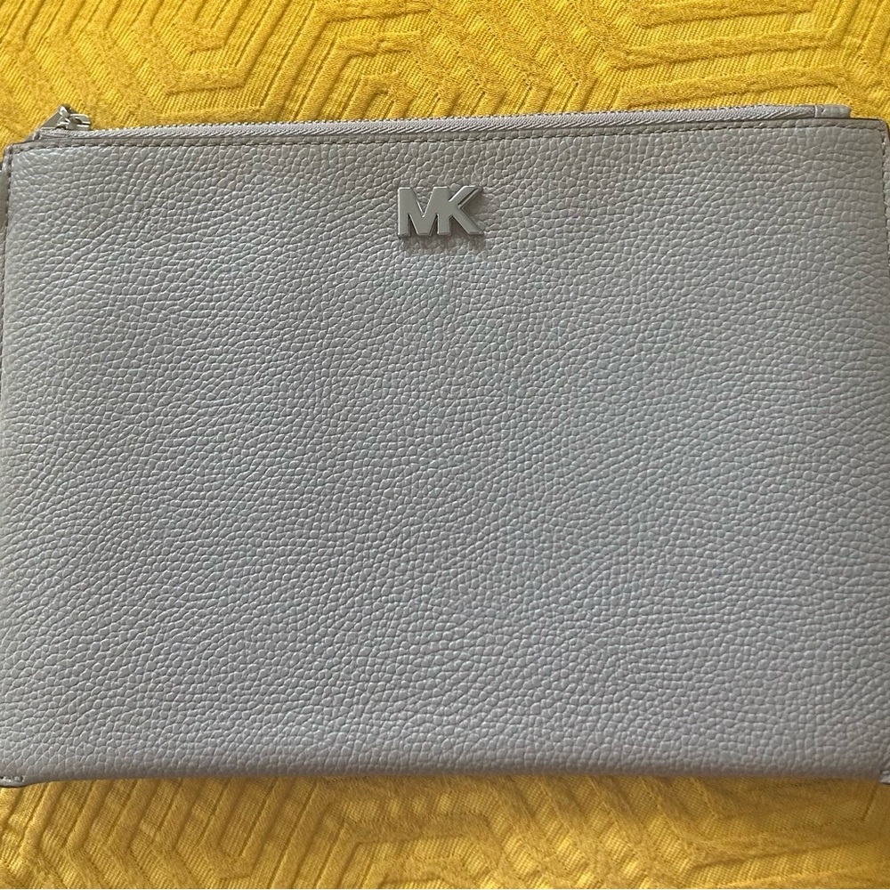 Michael Kors Gray Leather Clutch NWOT